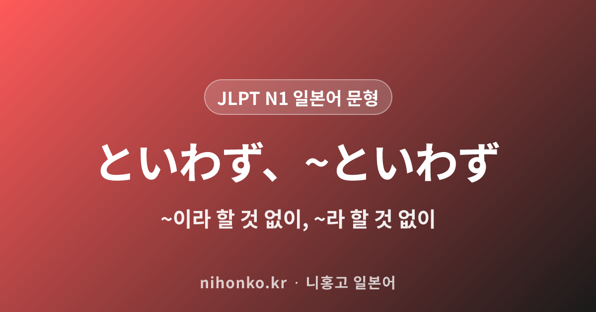~といわず、~といわず - JLPT N1 일본어 문법 문형