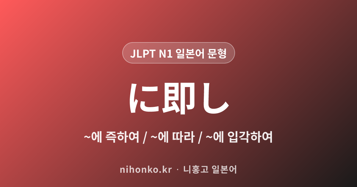 ~に即して - JLPT N1 일본어 문법 문형