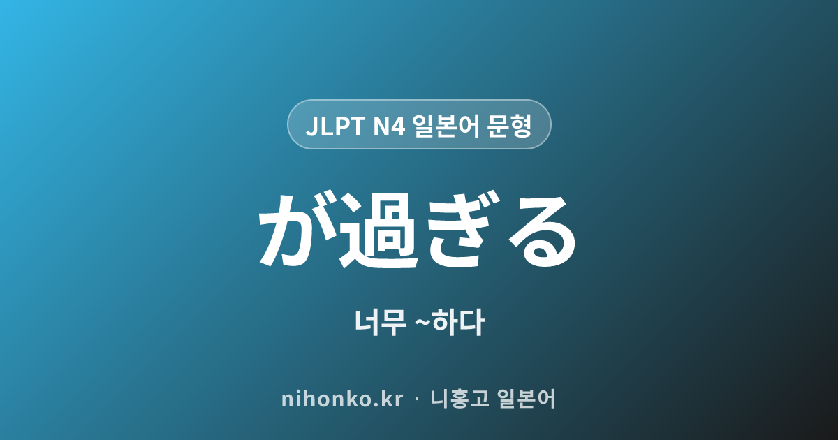〜が過ぎる - JLPT N4 일본어 문법 문형