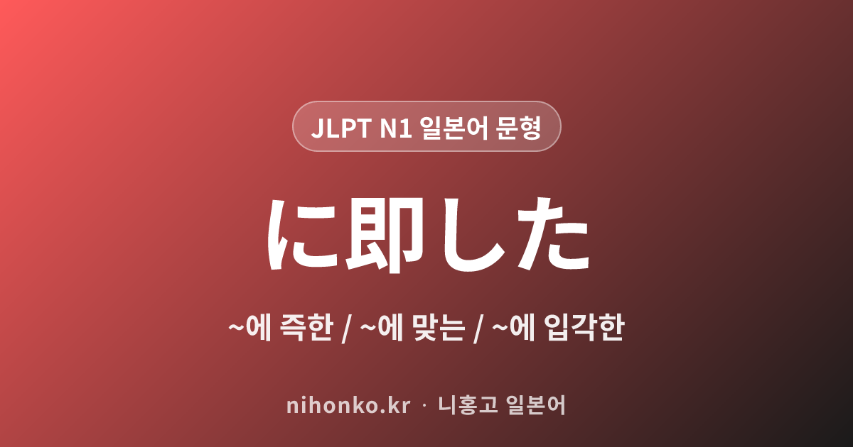 に即した - JLPT N1 일본어 문법 문형