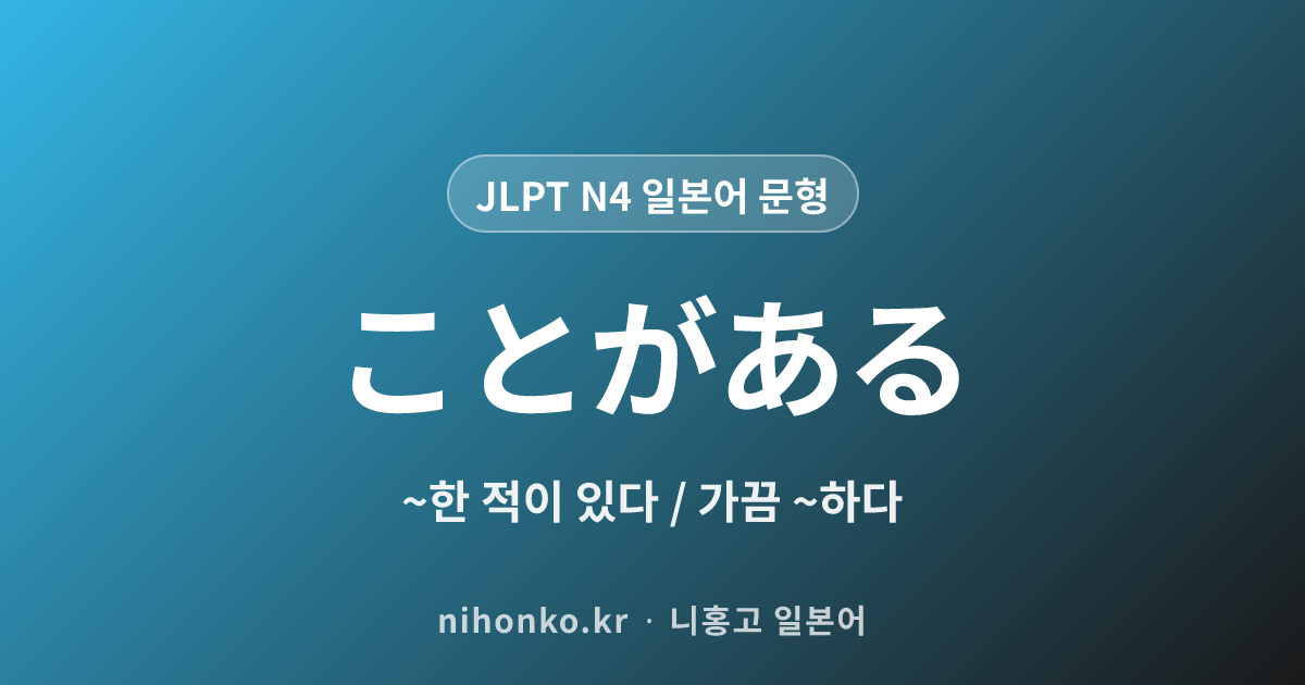 〜ことがある - JLPT N4 일본어 문법 문형