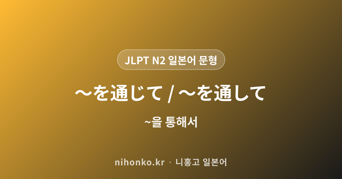 〜を通じて / 〜を通して - JLPT N2 일본어 문법 문형