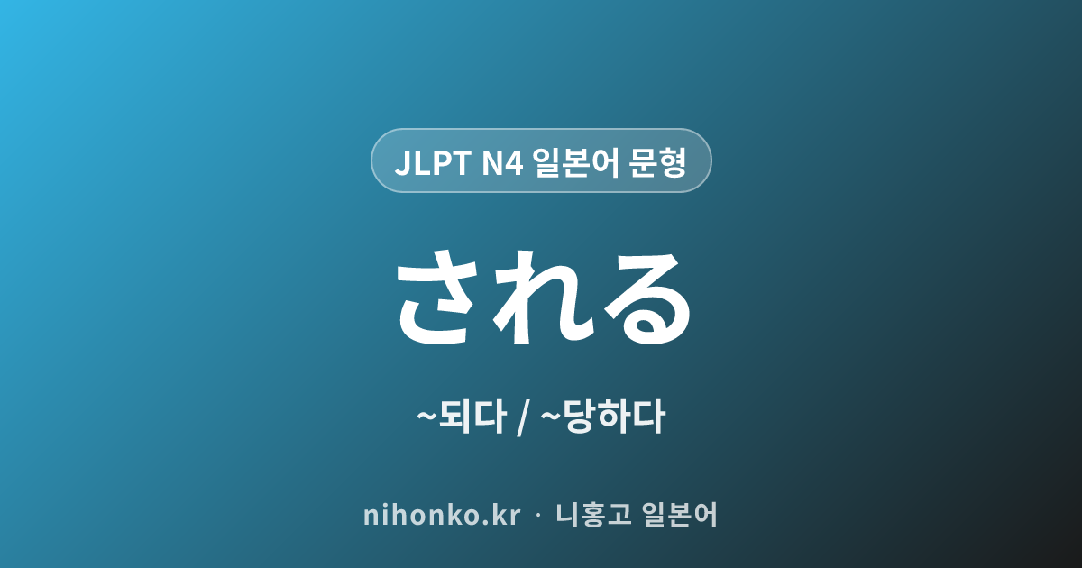 ~される - JLPT N4 일본어 문법 문형