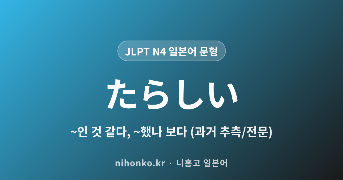 ~たらしい - JLPT N4 일본어 문법 문형