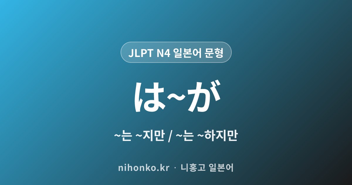 〜〜は〜が - JLPT N4 일본어 문법 문형