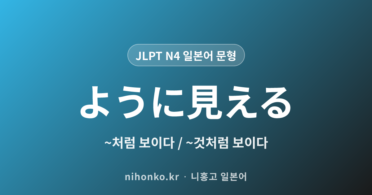 ように見える - JLPT N4 일본어 문법 문형