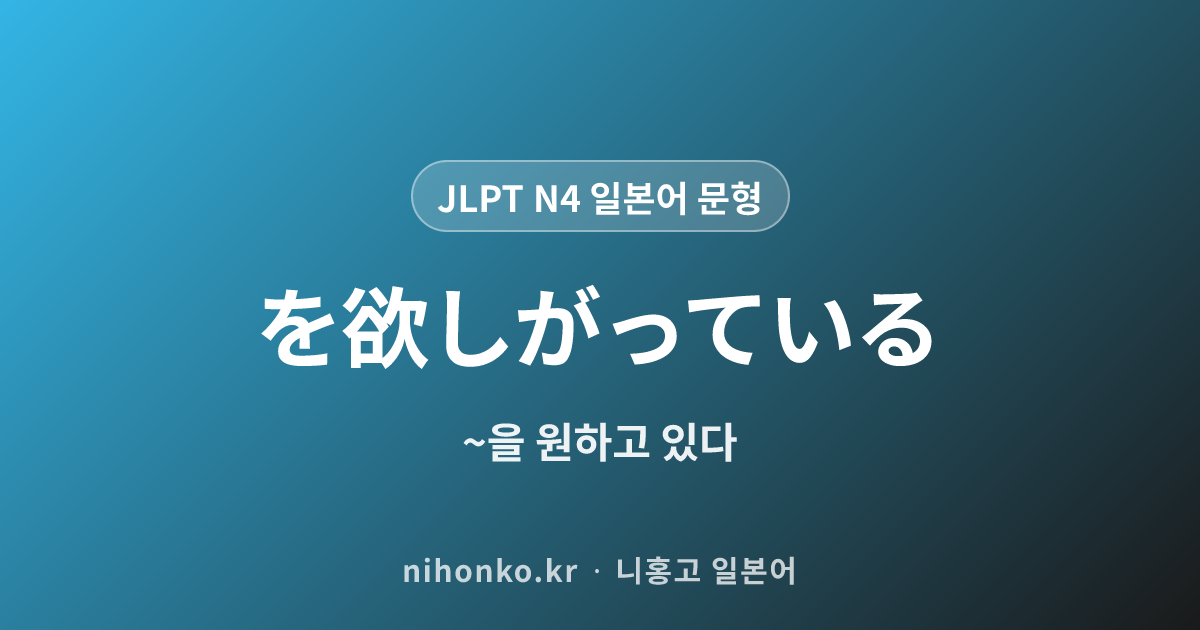 ~を欲しがっている - JLPT N4 일본어 문법 문형