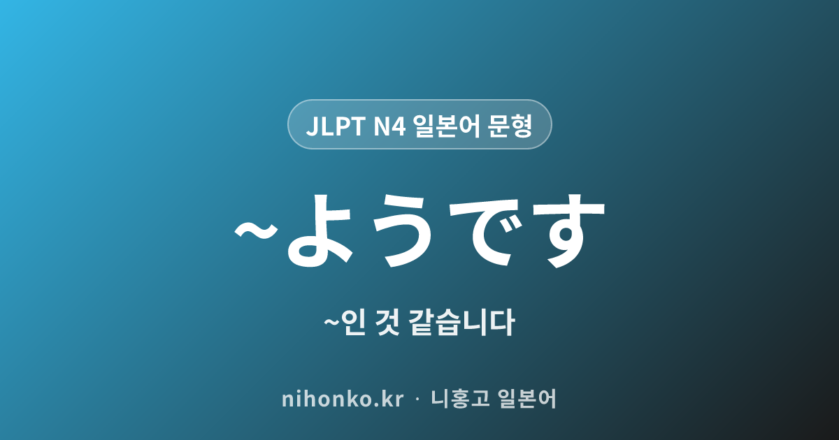 ~ようです - JLPT N4 일본어 문법 문형