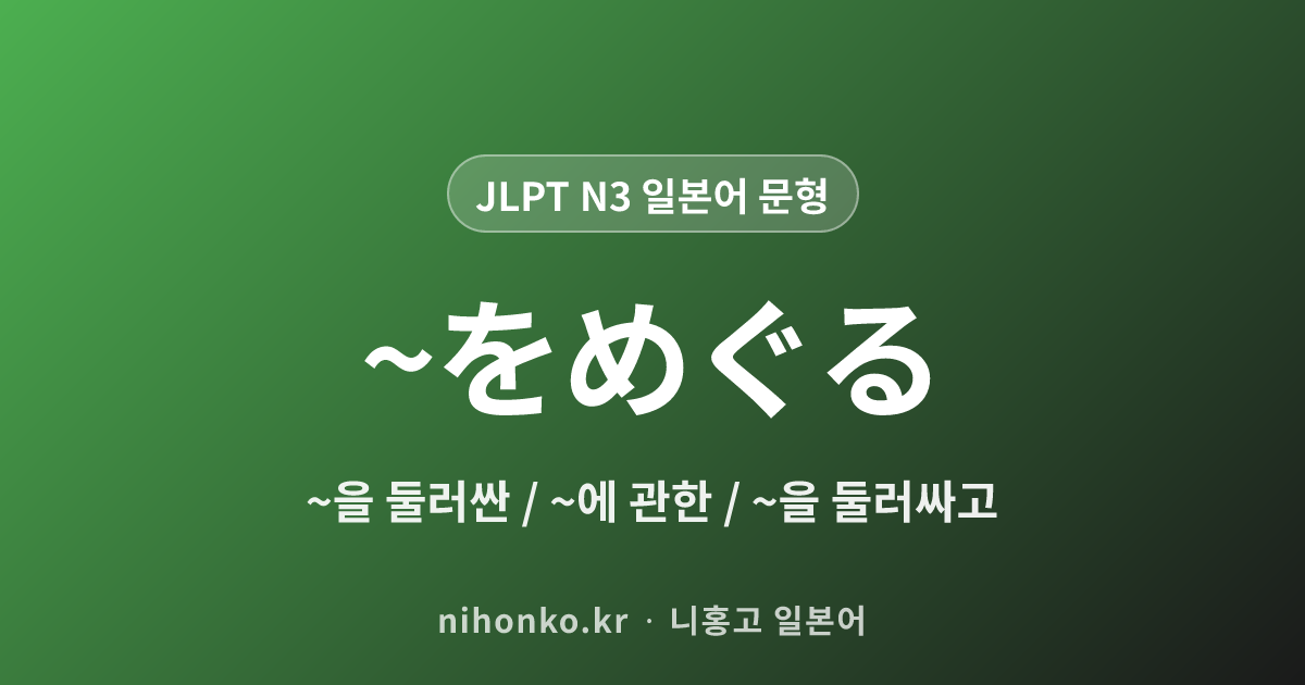~をめぐる - JLPT N3 일본어 문법 문형
