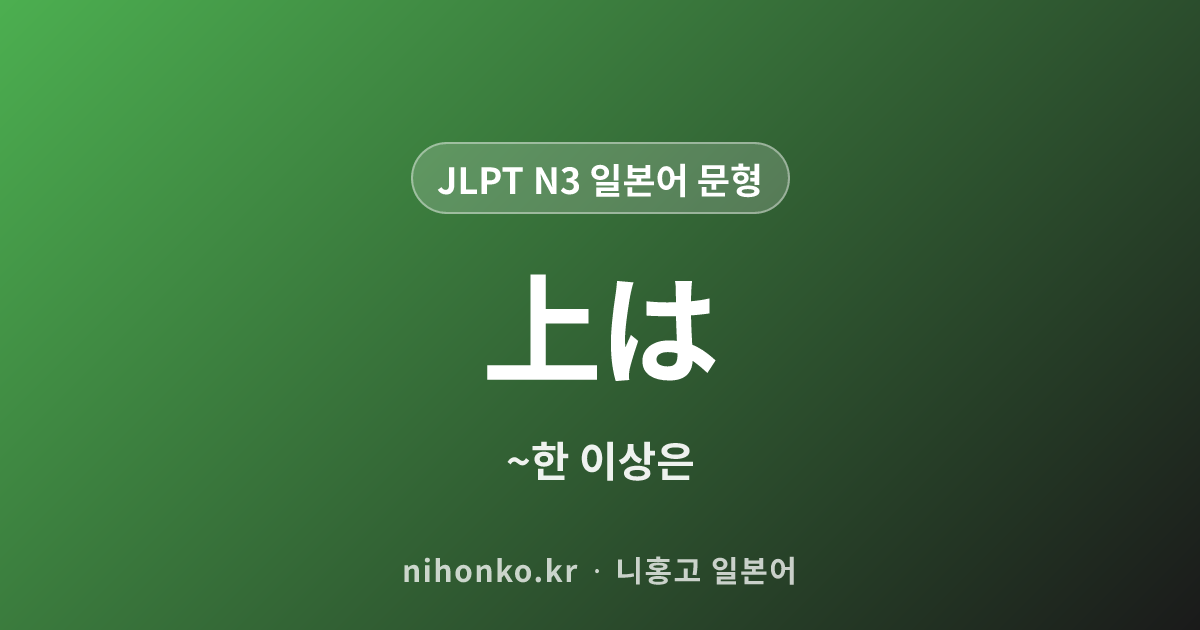 〜上は - JLPT N3 일본어 문법 문형
