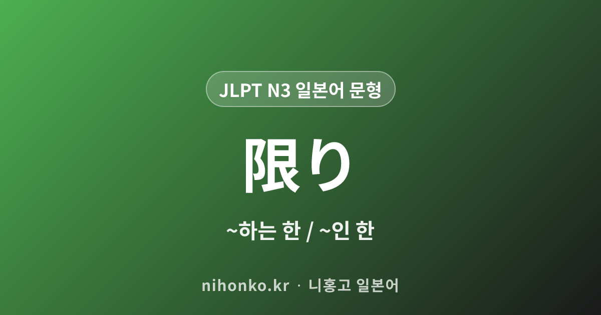 ~限り - JLPT N3 일본어 문법 문형