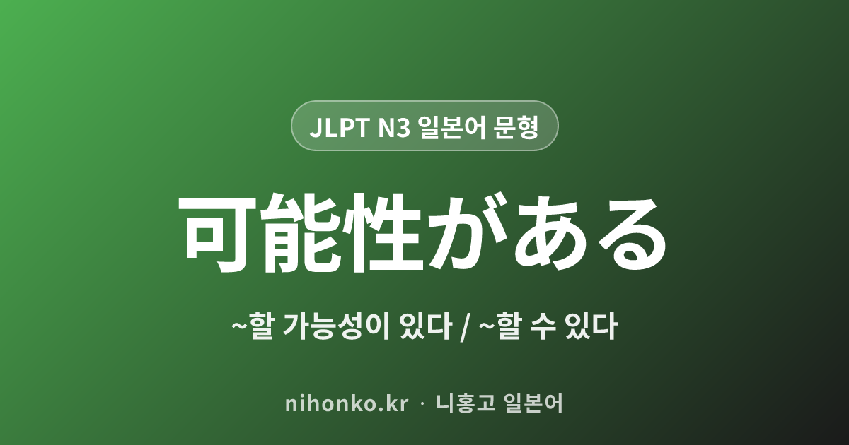 ~可能性がある - JLPT N3 일본어 문법 문형