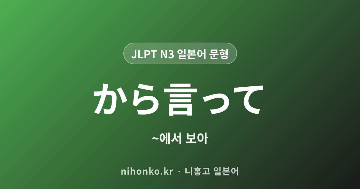 〜から言って - JLPT N3 일본어 문법 문형