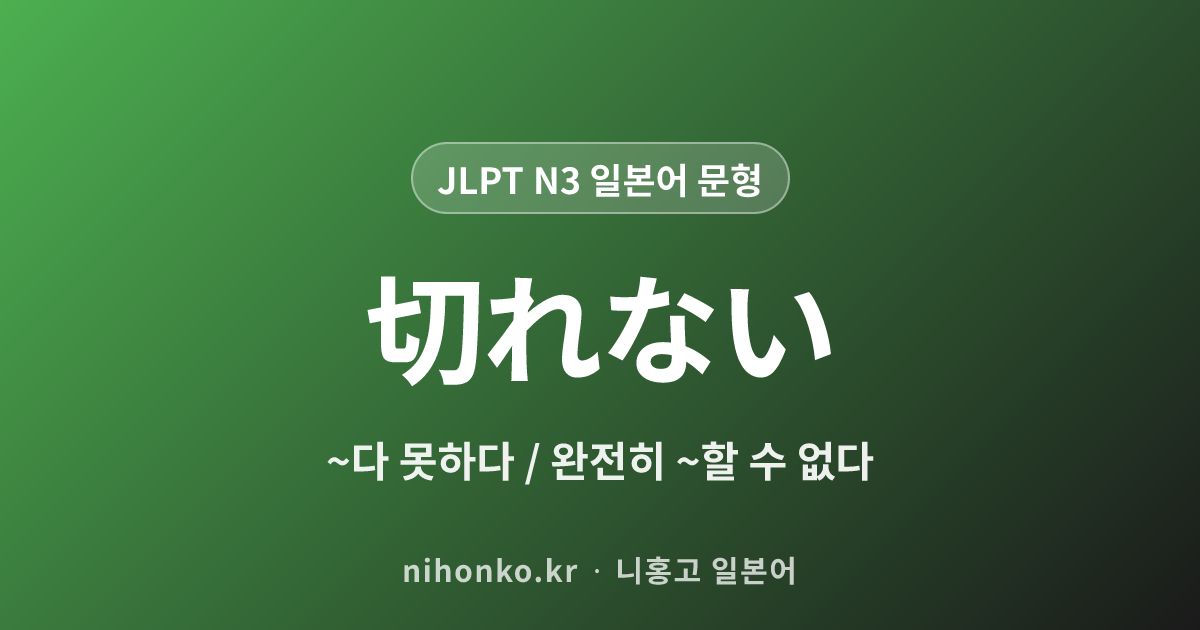 〜きれない - JLPT N3 일본어 문법 문형