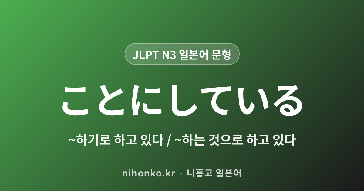 ことにしている - JLPT N3 일본어 문법 문형