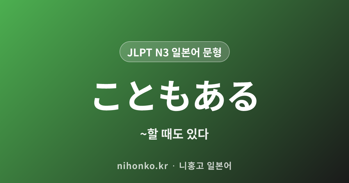 〜こともある - JLPT N3 일본어 문법 문형