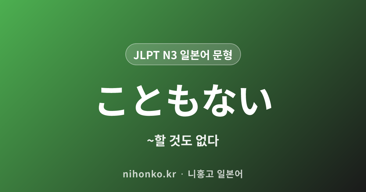 〜こともない - JLPT N3 일본어 문법 문형