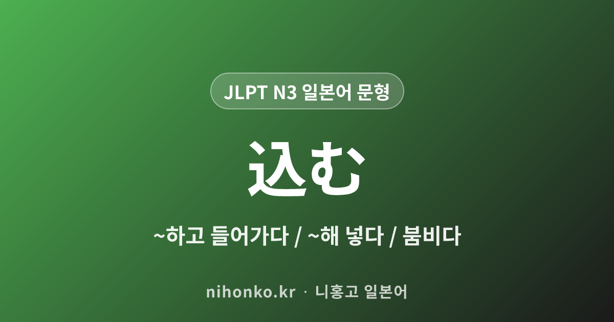 〜込む - JLPT N3 일본어 문법 문형