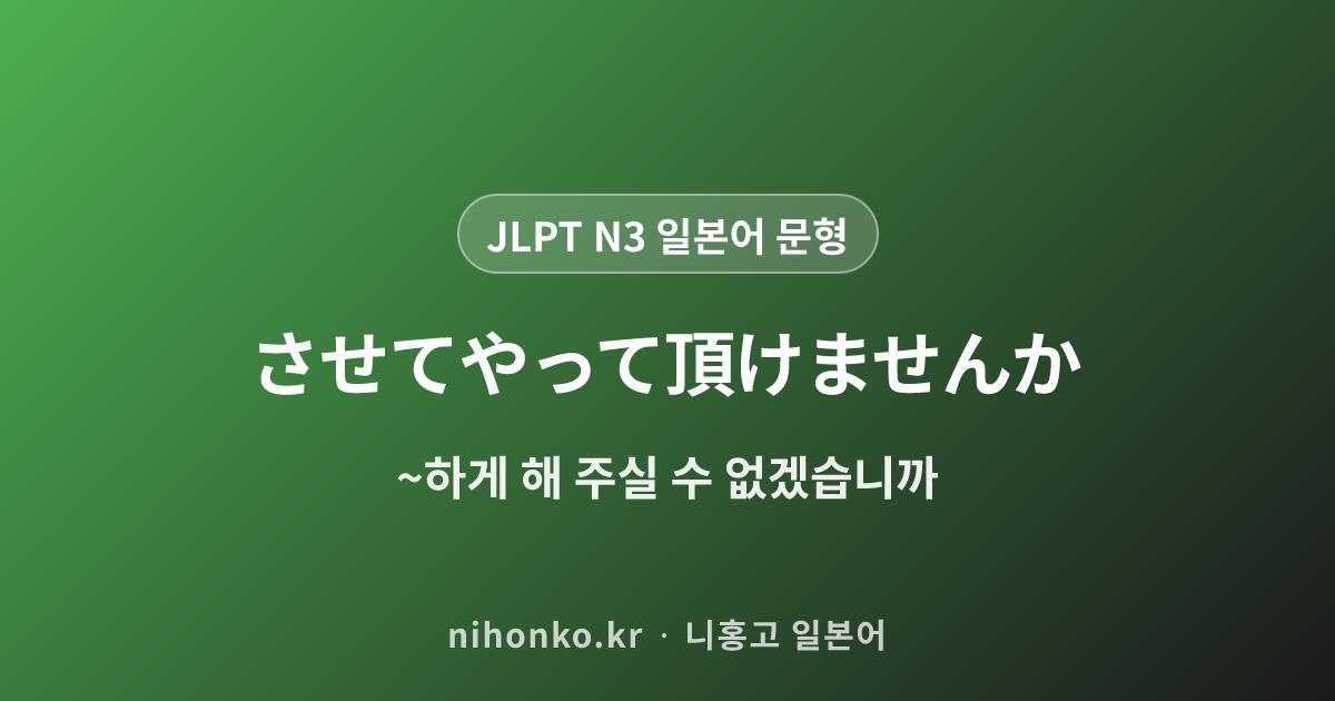 〜させてやっていただけませんか - JLPT N3 일본어 문법 문형