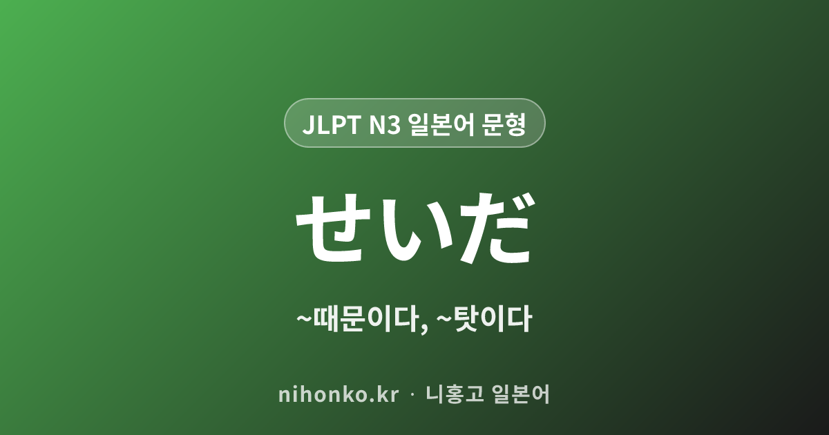 ~せいだ - JLPT N3 일본어 문법 문형
