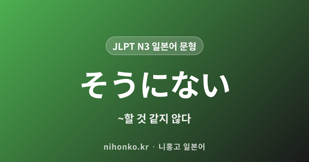 〜そうにない - JLPT N3 일본어 문법 문형