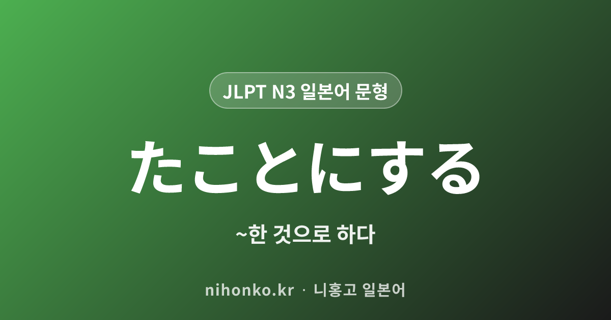 〜たことにする - JLPT N3 일본어 문법 문형
