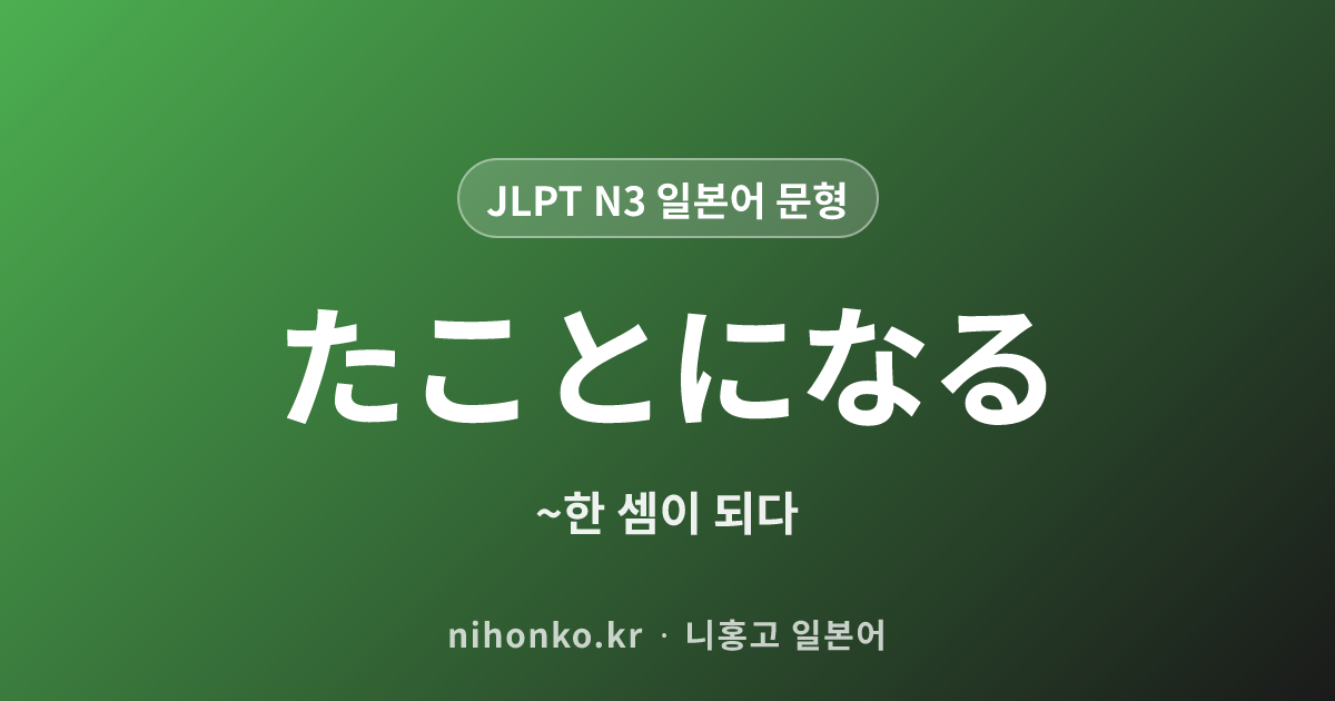 〜たことになる - JLPT N3 일본어 문법 문형