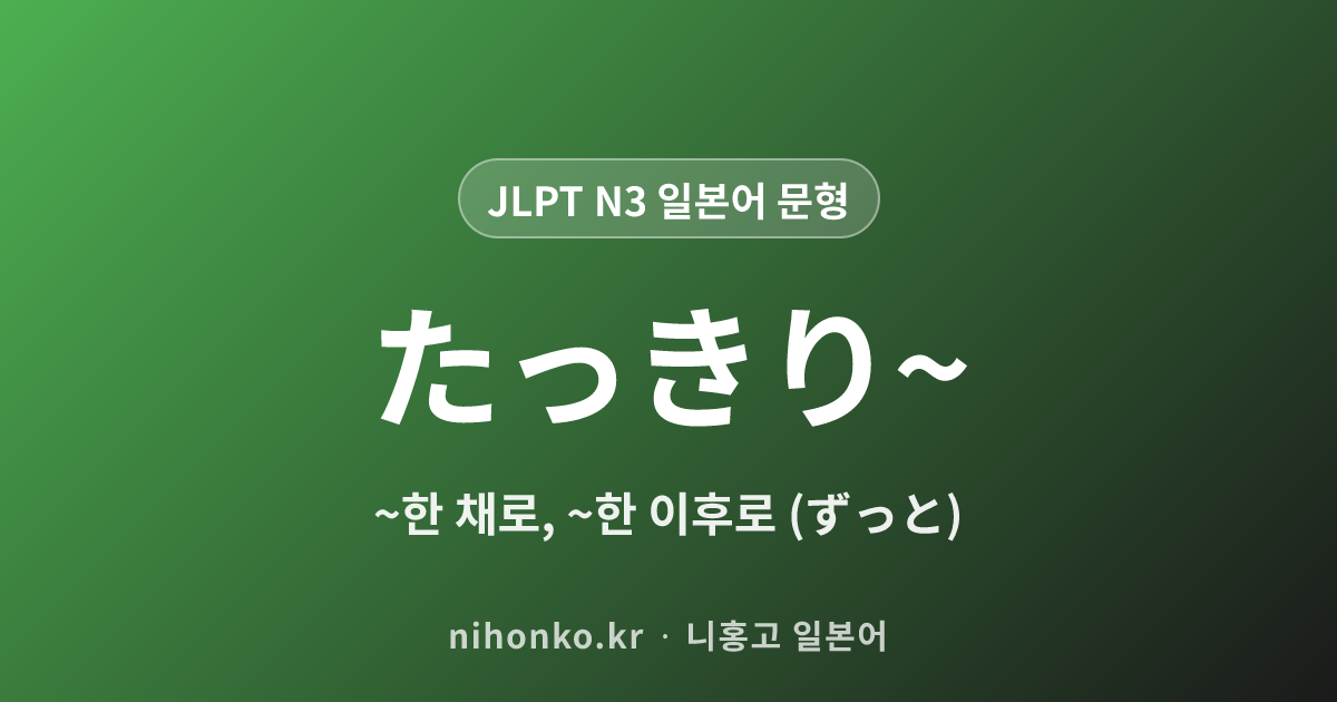 〜たっきり - JLPT N3 일본어 문법 문형