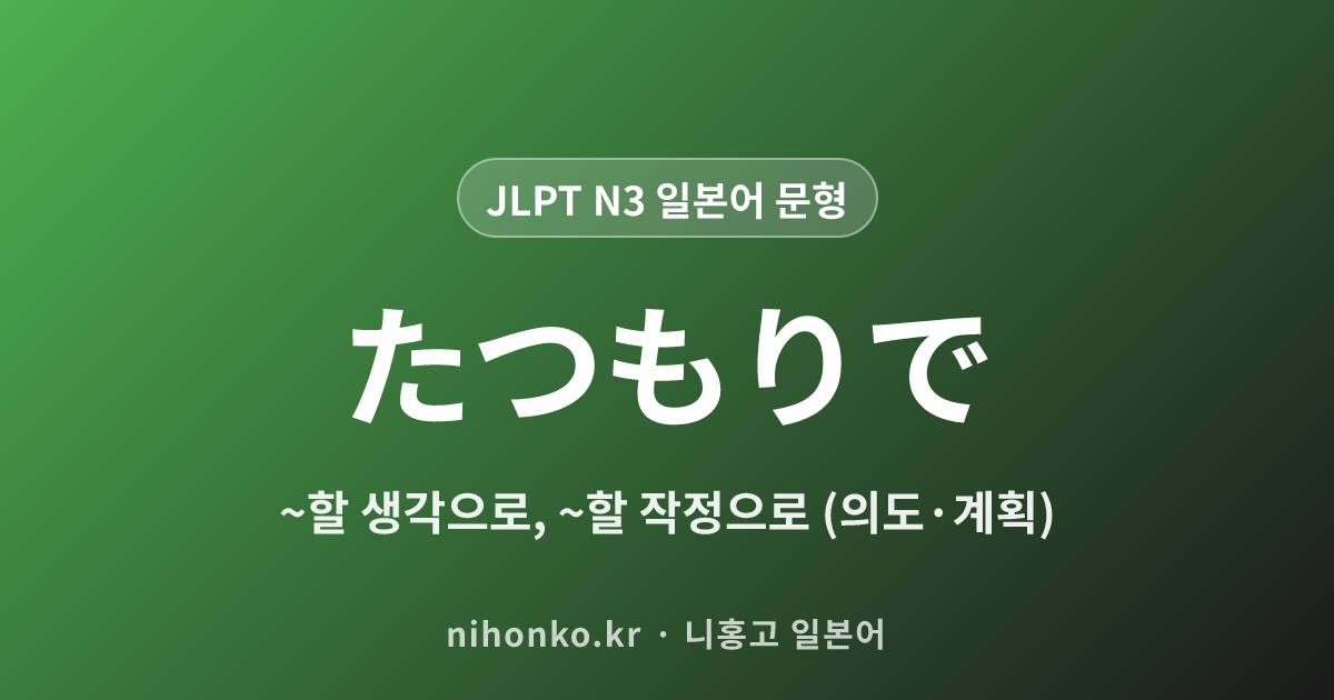 〜たつもりで - JLPT N3 일본어 문법 문형