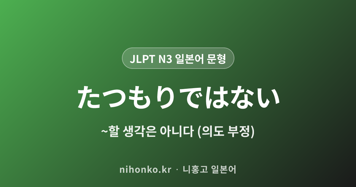 〜たつもりではない - JLPT N3 일본어 문법 문형