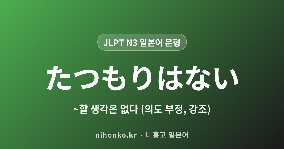 〜たつもりはない - JLPT N3 일본어 문법 문형