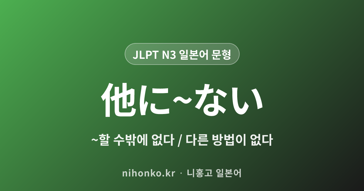 ほかに~ない - JLPT N3 일본어 문법 문형
