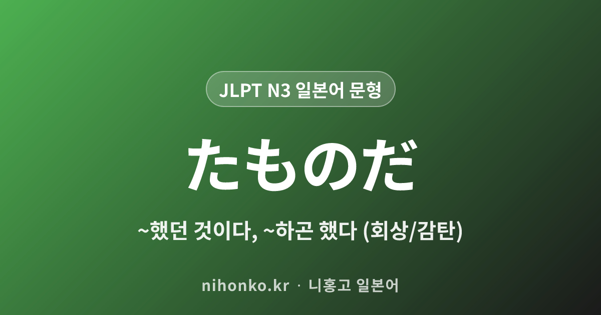 ~たものだ - JLPT N3 일본어 문법 문형