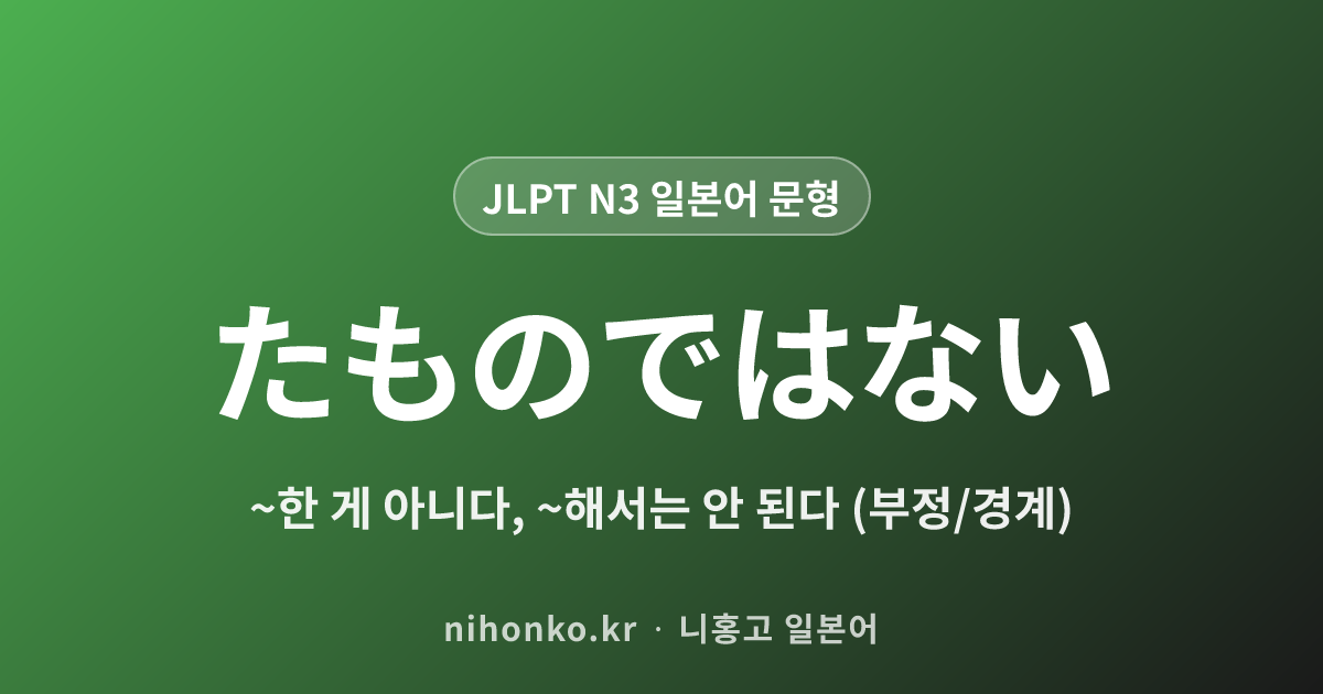 ~たものではない - JLPT N3 일본어 문법 문형