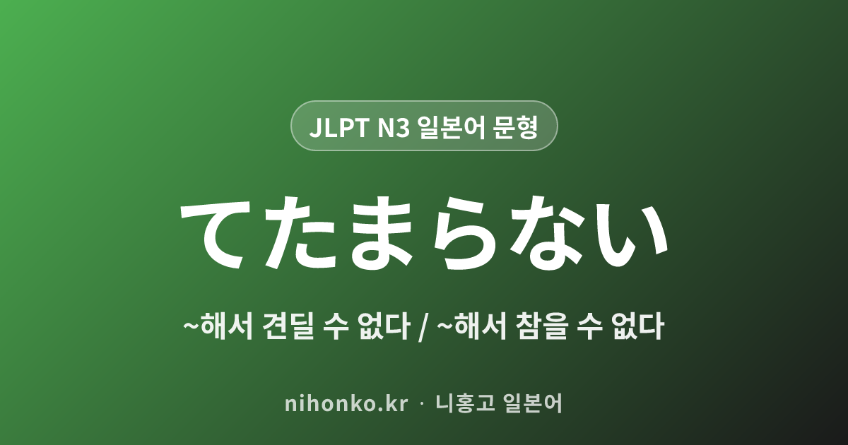 ~てたまらない - JLPT N3 일본어 문법 문형