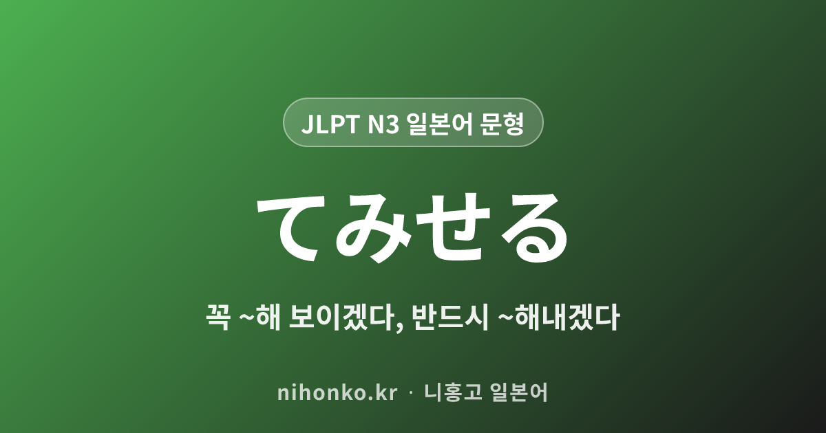 ~てみせる - JLPT N3 일본어 문법 문형