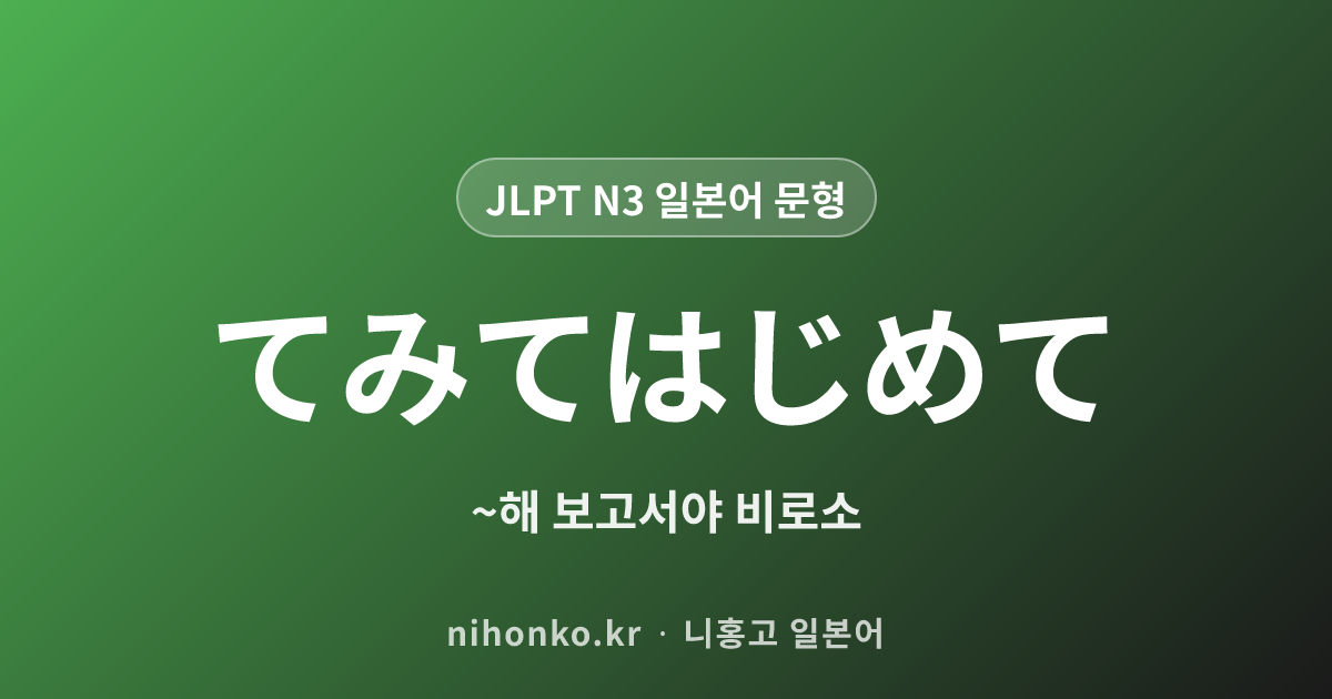 ~てみてはじめて - JLPT N3 일본어 문법 문형