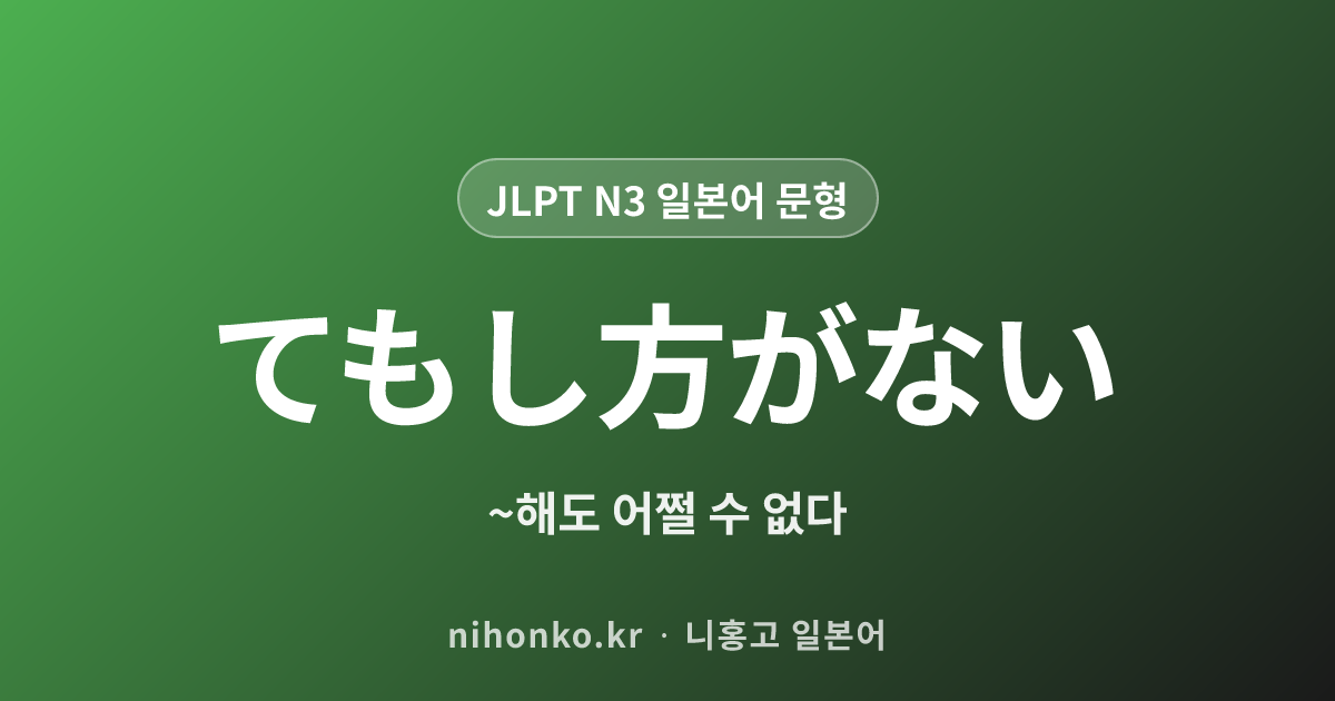 〜てもしかたがない - JLPT N3 일본어 문법 문형