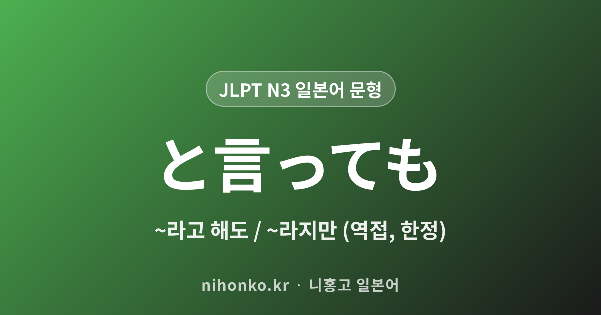 ~といっても - JLPT N3 일본어 문법 문형