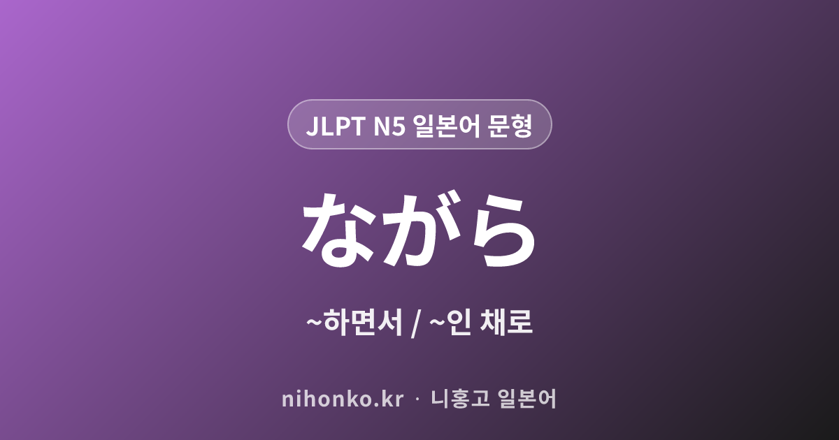 〜ながら - JLPT N5 일본어 문법 문형