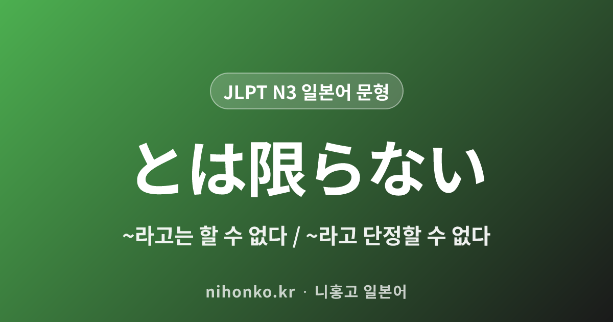 〜とは限らない - JLPT N3 일본어 문법 문형