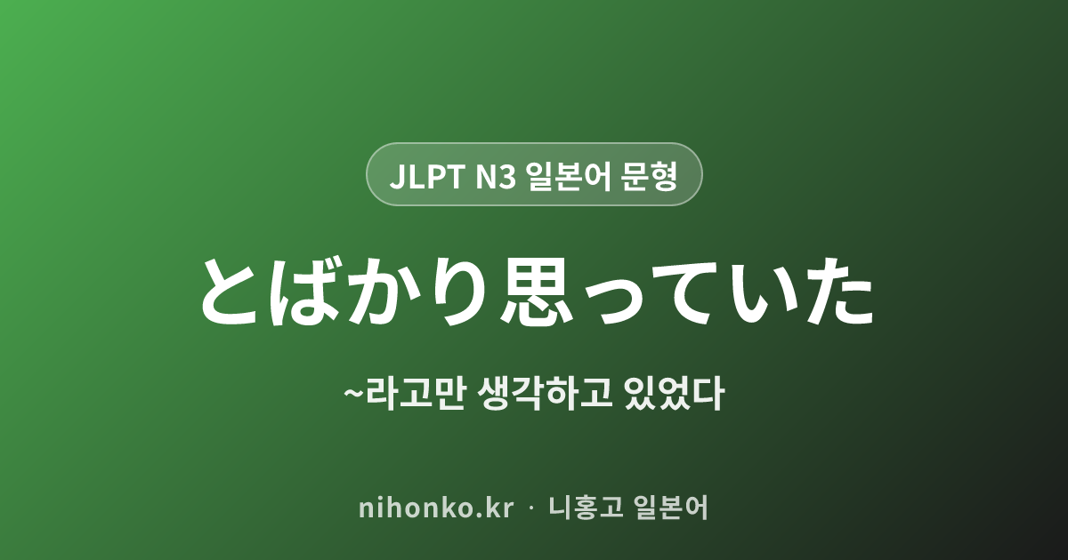 とばかり思っていた - JLPT N3 일본어 문법 문형