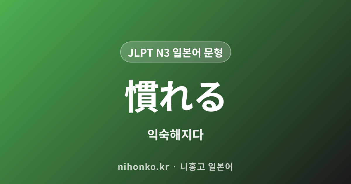 慣れる - JLPT N3 일본어 문법 문형