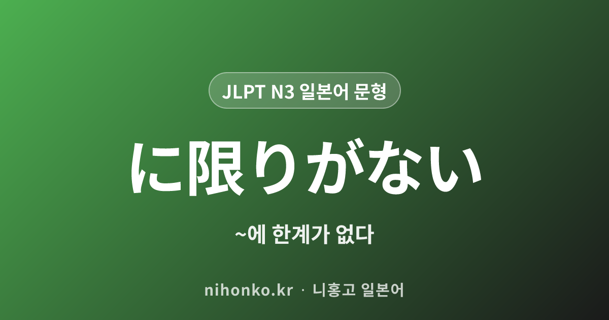 に限りがない - JLPT N3 일본어 문법 문형