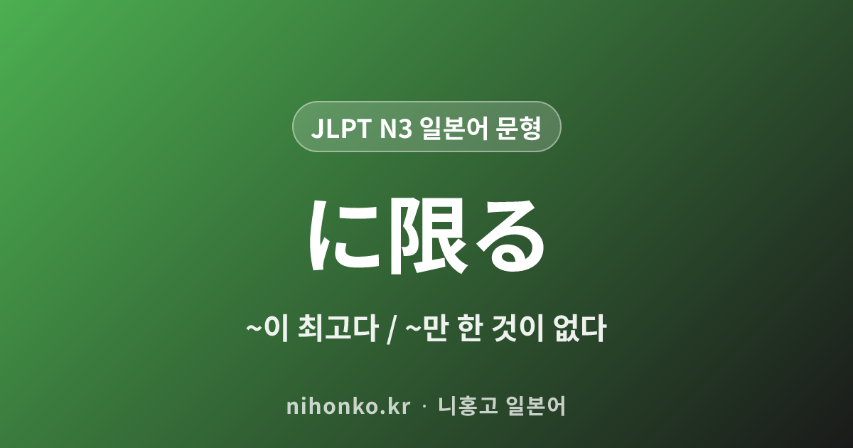 に限る - JLPT N3 일본어 문법 문형