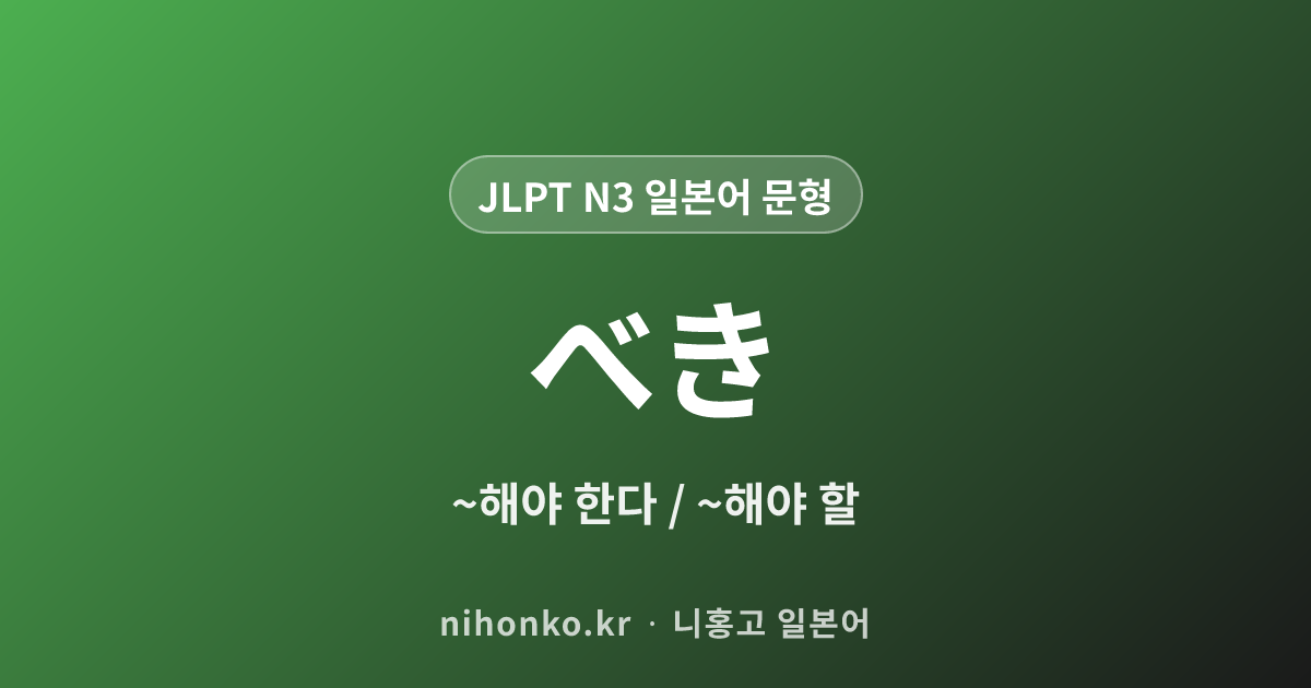 べきだ - JLPT N3 일본어 문법 문형