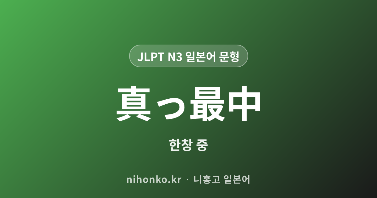 真っ最中 - JLPT N3 일본어 문법 문형