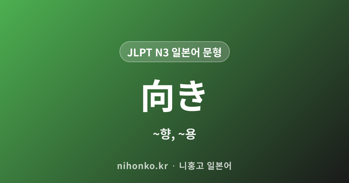 向き - JLPT N3 일본어 문법 문형