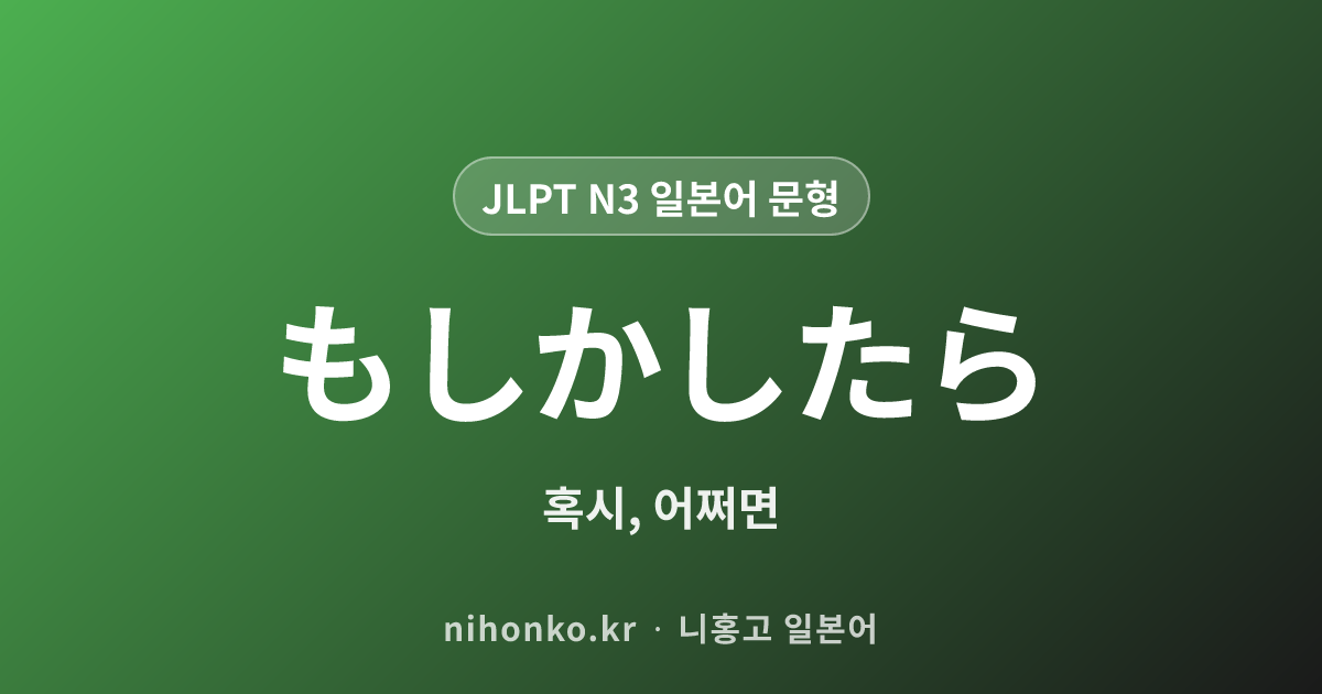 もしかしたら - JLPT N3 일본어 문법 문형