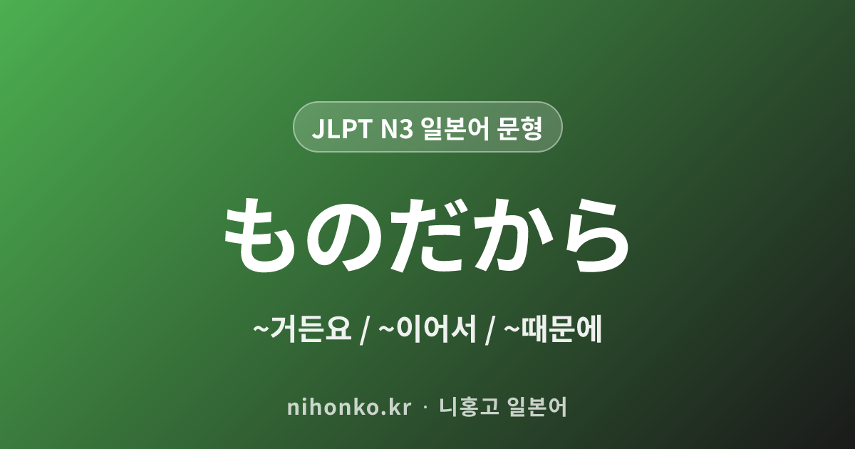 ものだから - JLPT N3 일본어 문법 문형